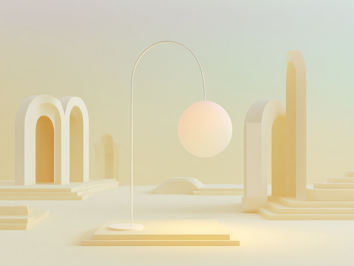 Illustration 3D minimaliste en tons beige — composition abstraite évoquant la protection du capital, l'accumulation d'épargne et l'optimisation d'un placement financier à long terme